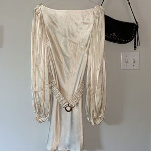 Shona Joy La Lune Balloon Sleeve Mini Dress w/Belt